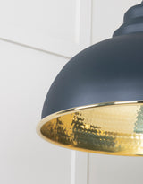 From The Anvil - Hammered Brass Harborne Pendant in Soot | Sku. 49521SO | Trade Door Handles.