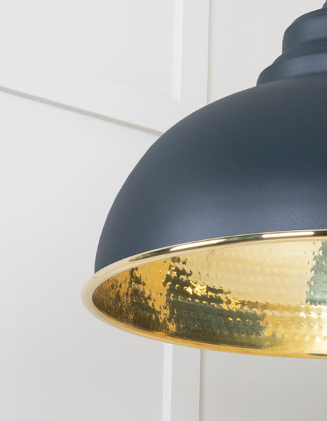 From The Anvil - Hammered Brass Harborne Pendant in Soot | Sku. 49521SO | Trade Door Handles.