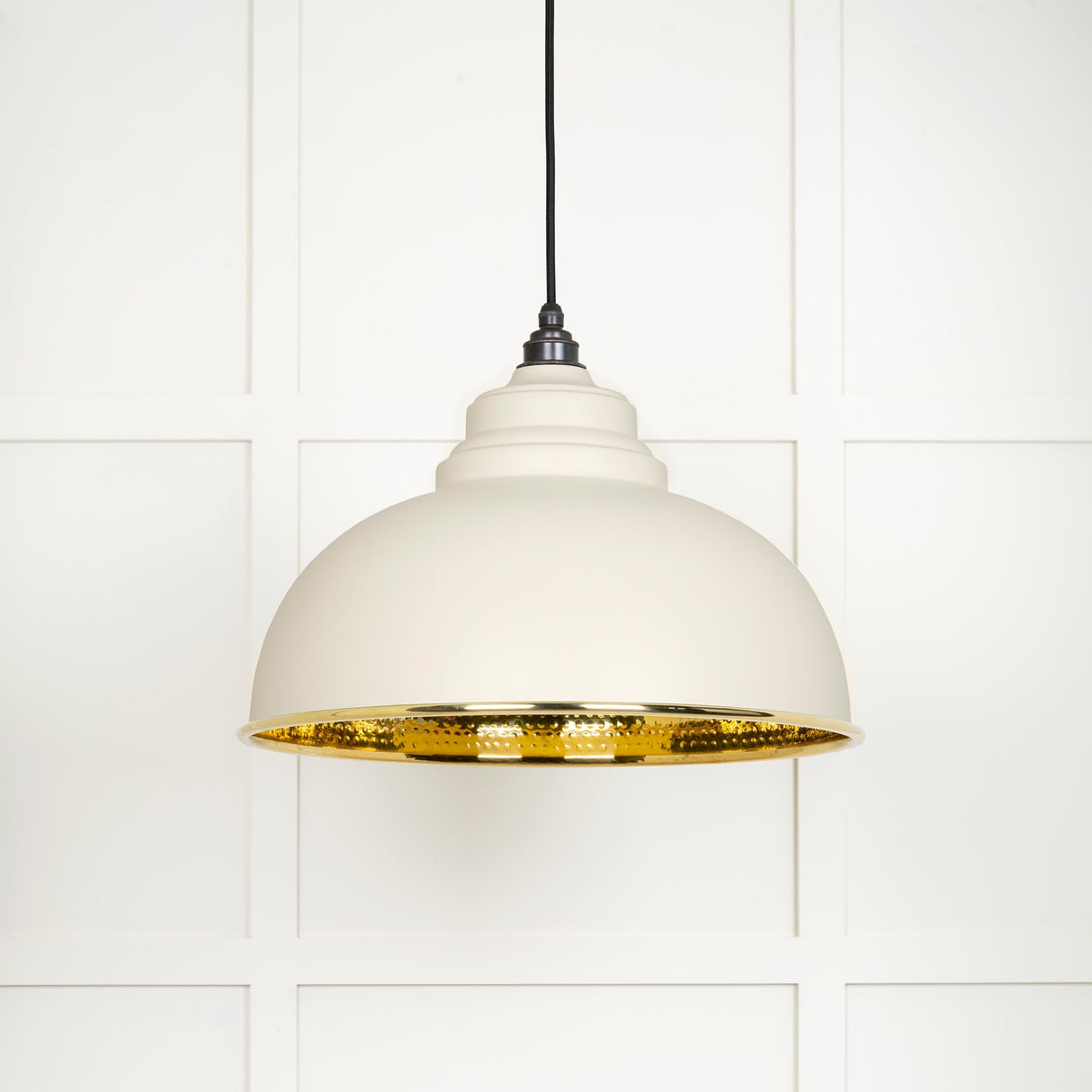 From The Anvil - Hammered Brass Harborne Pendant in Teasel | Sku. 49521TE | Trade Door Handles.