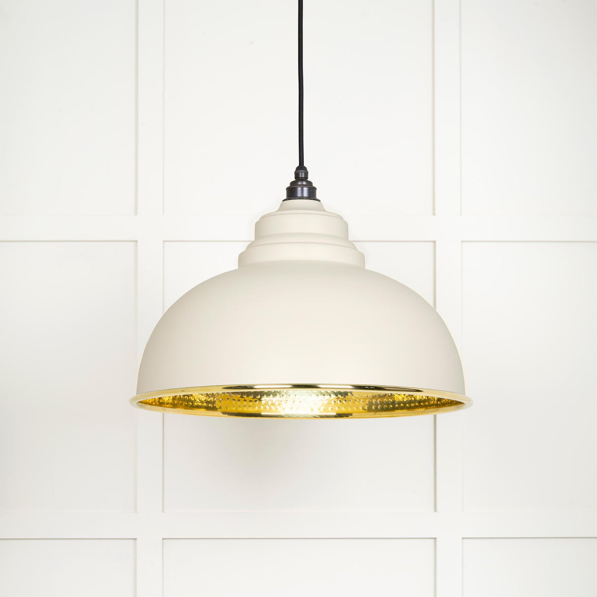 From The Anvil - Hammered Brass Harborne Pendant in Teasel | Sku. 49521TE | Trade Door Handles.