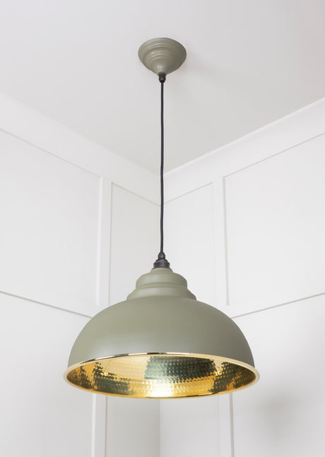 From The Anvil - Hammered Brass Harborne Pendant in Tump | Sku. 49521TU | Trade Door Handles.