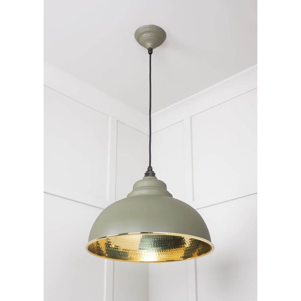 From The Anvil - Hammered Brass Harborne Pendant in Tump | Sku. 49521TU | Trade Door Handles.