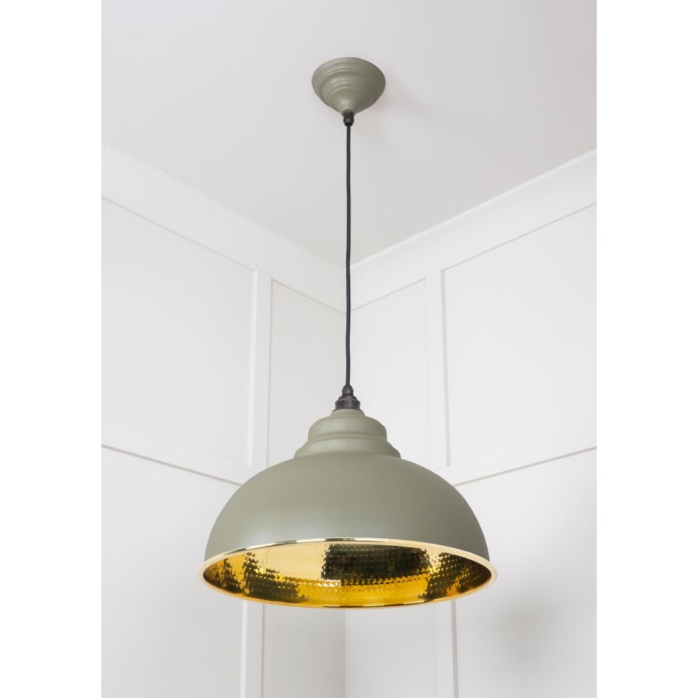 From The Anvil - Hammered Brass Harborne Pendant in Tump | Sku. 49521TU | Trade Door Handles.