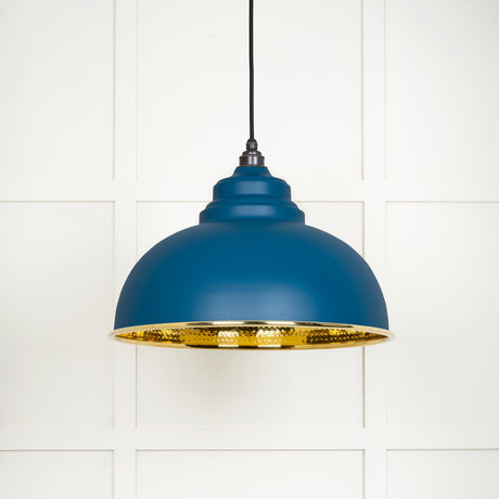 From The Anvil - Hammered Brass Harborne Pendant in Upstream | Sku. 49521U | Trade Door Handles.