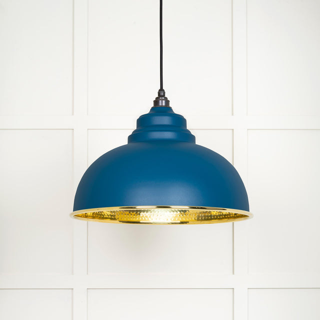 From The Anvil - Hammered Brass Harborne Pendant in Upstream | Sku. 49521U | Trade Door Handles.