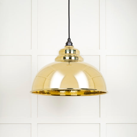 From The Anvil - Hammered Brass Harborne Pendant | Sku. 49521 | Trade Door Handles.
