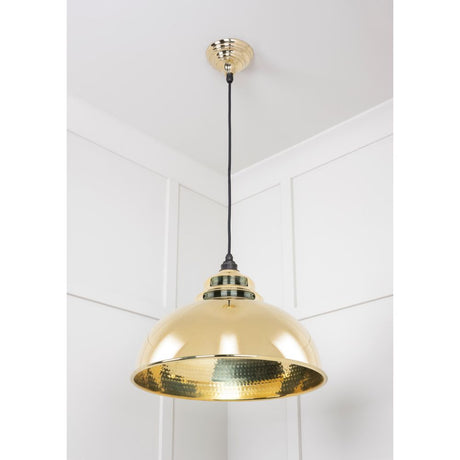 From The Anvil - Hammered Brass Harborne Pendant | Sku. 49521 | Trade Door Handles.