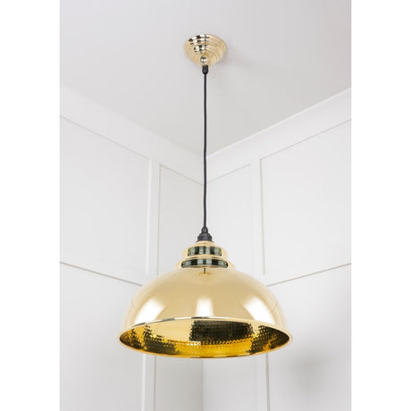 From The Anvil - Hammered Brass Harborne Pendant | Sku. 49521 | Trade Door Handles.