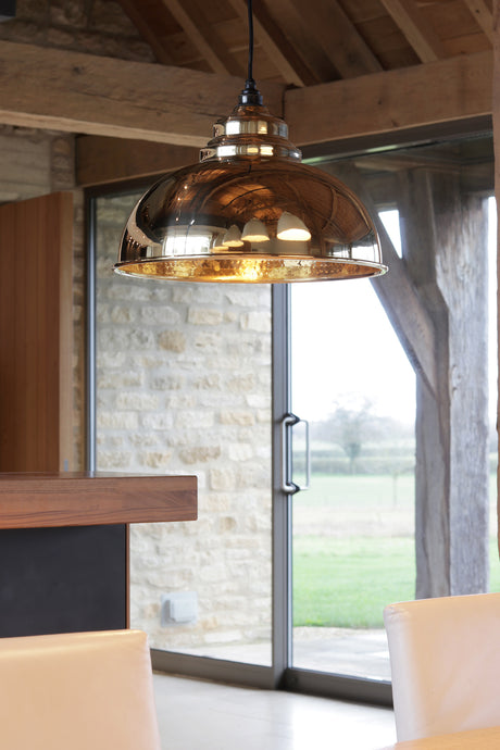 From The Anvil - Hammered Brass Harborne Pendant | Sku. 49521 | Trade Door Handles.