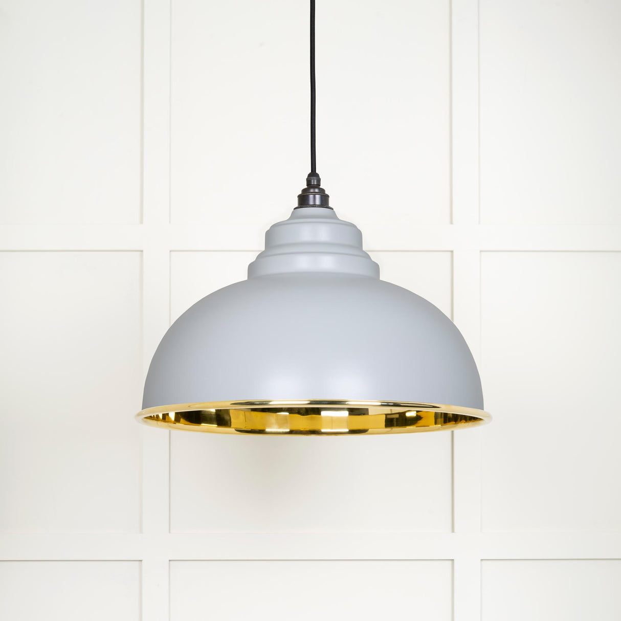 From The Anvil - Smooth Brass Harborne Pendant in Birch | Sku. 49522BI | Trade Door Handles.