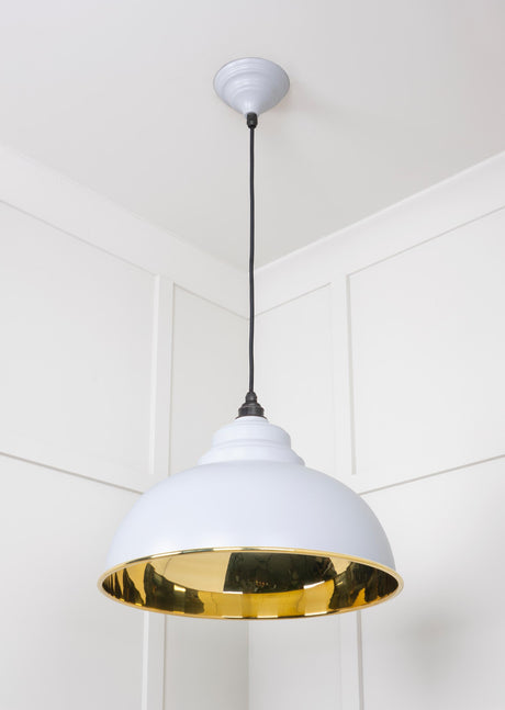 From The Anvil - Smooth Brass Harborne Pendant in Birch | Sku. 49522BI | Trade Door Handles.