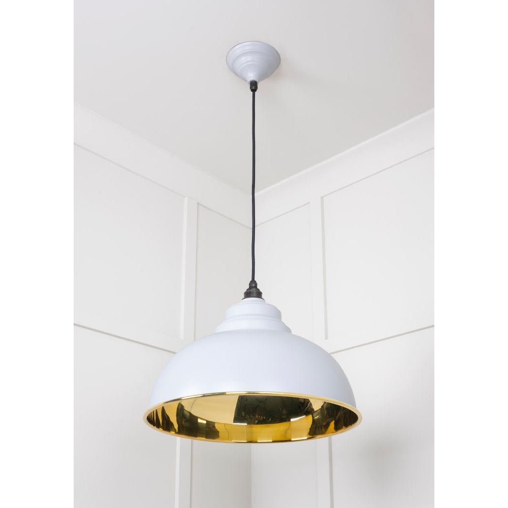 From The Anvil - Smooth Brass Harborne Pendant in Birch | Sku. 49522BI | Trade Door Handles.