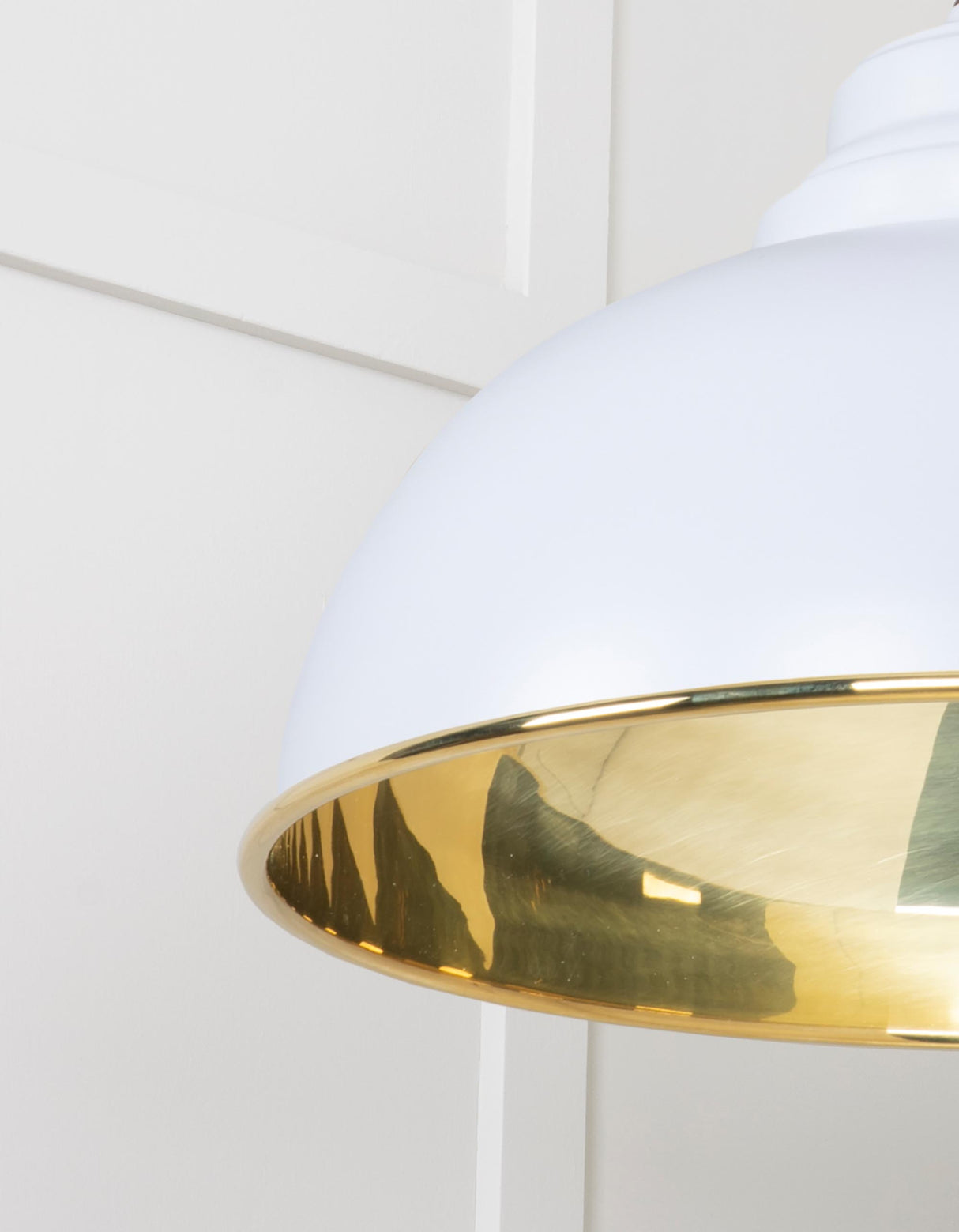 From The Anvil - Smooth Brass Harborne Pendant in Birch | Sku. 49522BI | Trade Door Handles.