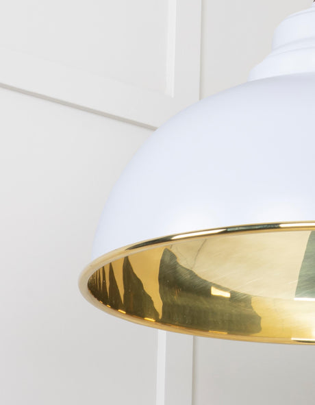 From The Anvil - Smooth Brass Harborne Pendant in Birch | Sku. 49522BI | Trade Door Handles.