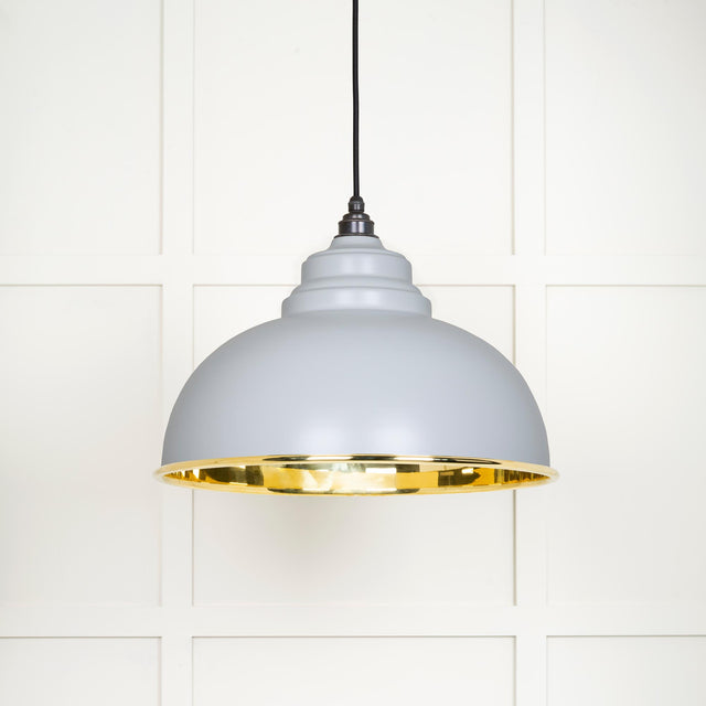 From The Anvil - Smooth Brass Harborne Pendant in Birch | Sku. 49522BI | Trade Door Handles.