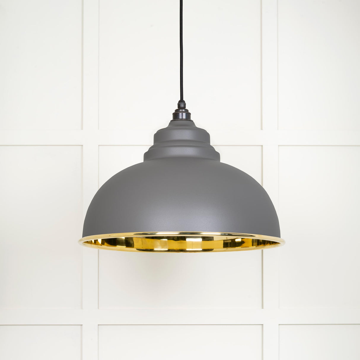 From The Anvil - Smooth Brass Harborne Pendant in Bluff | Sku. 49522BL | Trade Door Handles.