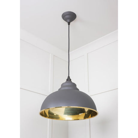 From The Anvil - Smooth Brass Harborne Pendant in Bluff | Sku. 49522BL | Trade Door Handles.