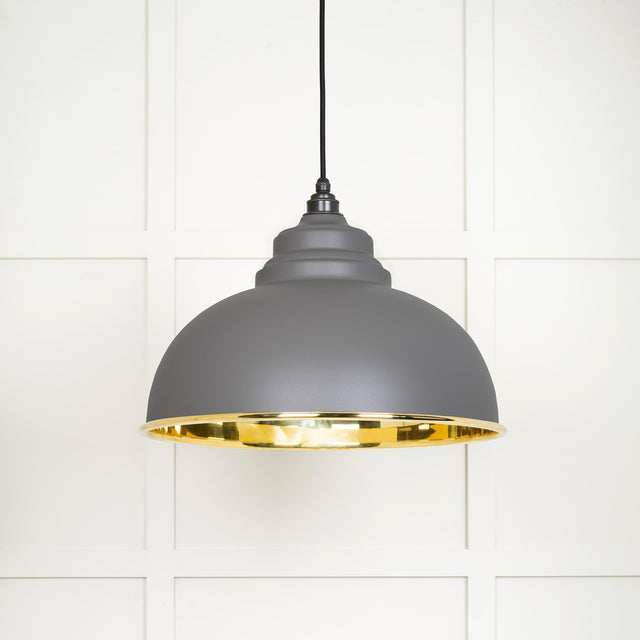 From The Anvil - Smooth Brass Harborne Pendant in Bluff | Sku. 49522BL | Trade Door Handles.