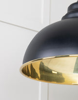 From The Anvil - Smooth Brass Harborne Pendant in Elan Black | Sku. 49522EB | Trade Door Handles.