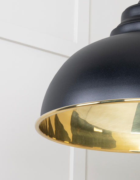 From The Anvil - Smooth Brass Harborne Pendant in Elan Black | Sku. 49522EB | Trade Door Handles.