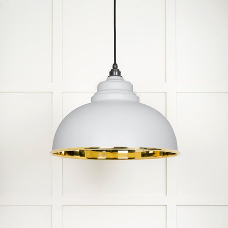 From The Anvil - Smooth Brass Harborne Pendant in Flock | Sku. 49522F | Trade Door Handles.