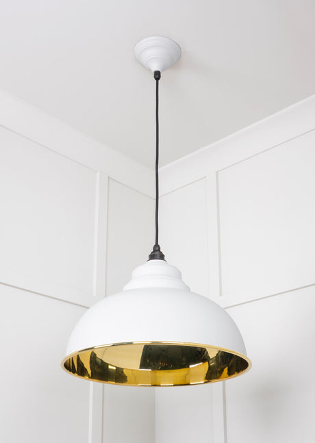 From The Anvil - Smooth Brass Harborne Pendant in Flock | Sku. 49522F | Trade Door Handles.