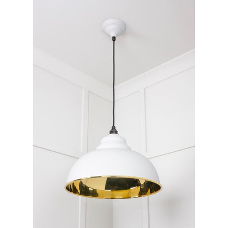From The Anvil - Smooth Brass Harborne Pendant in Flock | Sku. 49522F | Trade Door Handles.