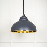 From The Anvil - Smooth Brass Harborne Pendant in Slate | Sku. 49522SL | Trade Door Handles.