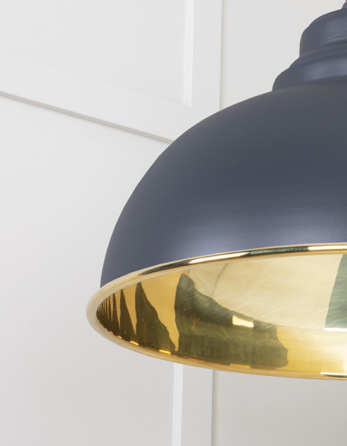 From The Anvil - Smooth Brass Harborne Pendant in Slate | Sku. 49522SL | Trade Door Handles.