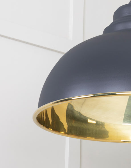 From The Anvil - Smooth Brass Harborne Pendant in Slate | Sku. 49522SL | Trade Door Handles.
