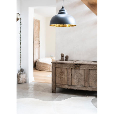 From The Anvil - Smooth Brass Harborne Pendant in Slate | Sku. 49522SL | Trade Door Handles.