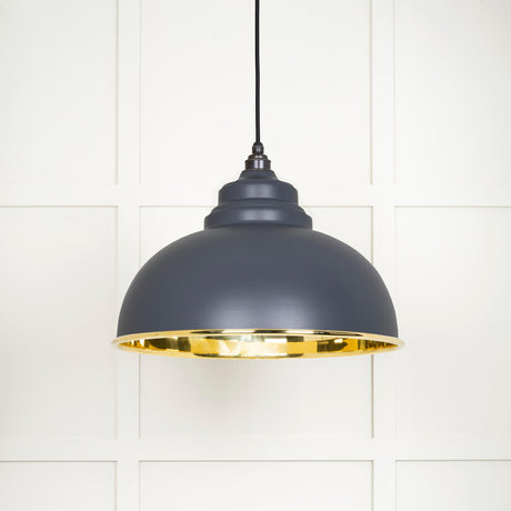From The Anvil - Smooth Brass Harborne Pendant in Slate | Sku. 49522SL | Trade Door Handles.