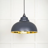 From The Anvil - Smooth Brass Harborne Pendant in Slate | Sku. 49522SL | Trade Door Handles.