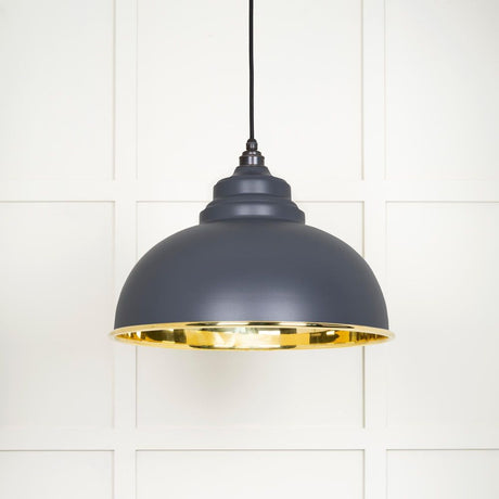 From The Anvil - Smooth Brass Harborne Pendant in Slate | Sku. 49522SL | Trade Door Handles.
