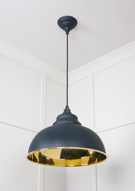 From The Anvil - Smooth Brass Harborne Pendant in Soot | Sku. 49522SO | Trade Door Handles.