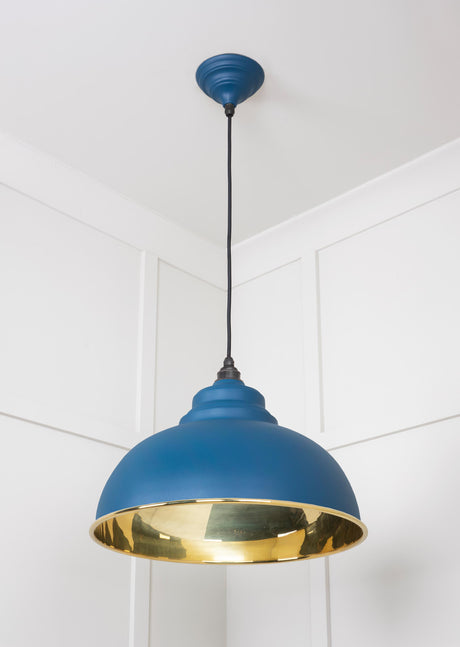 From The Anvil - Smooth Brass Harborne Pendant in Upstream | Sku. 49522U | Trade Door Handles.
