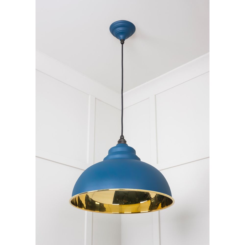 From The Anvil - Smooth Brass Harborne Pendant in Upstream | Sku. 49522U | Trade Door Handles.
