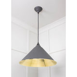 From The Anvil - Hammered Brass Hockley Pendant in Bluff | Sku. 49523BL | Trade Door Handles.