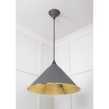 From The Anvil - Hammered Brass Hockley Pendant in Bluff | Sku. 49523BL | Trade Door Handles.