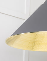 From The Anvil - Hammered Brass Hockley Pendant in Bluff | Sku. 49523BL | Trade Door Handles.