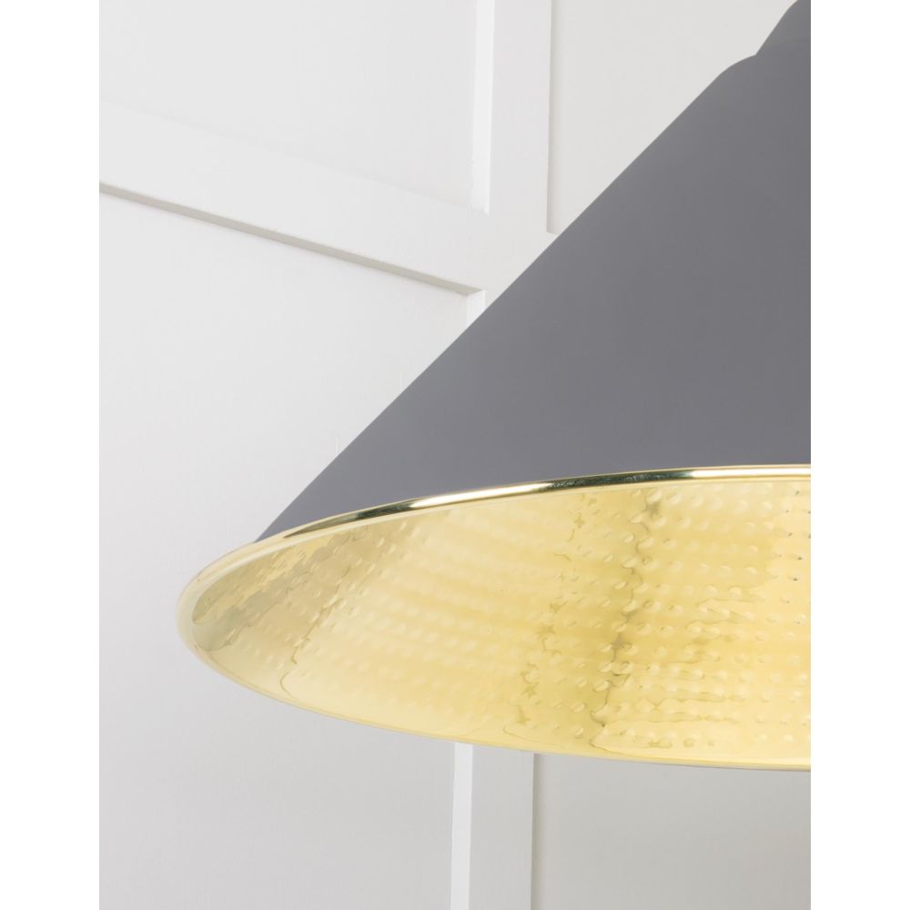 From The Anvil - Hammered Brass Hockley Pendant in Bluff | Sku. 49523BL | Trade Door Handles.