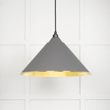 From The Anvil - Hammered Brass Hockley Pendant in Bluff | Sku. 49523BL | Trade Door Handles.