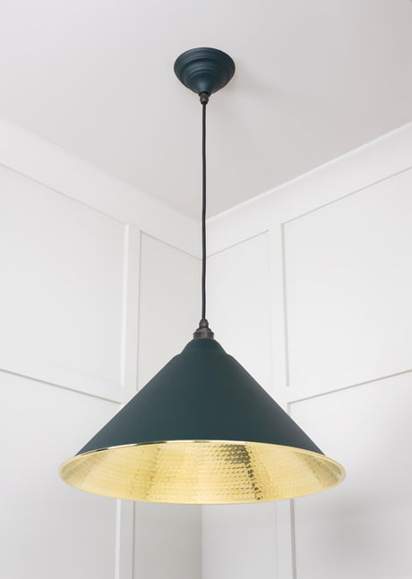 From The Anvil - Hammered Brass Hockley Pendant in Dingle | Sku. 49523DI | Trade Door Handles.