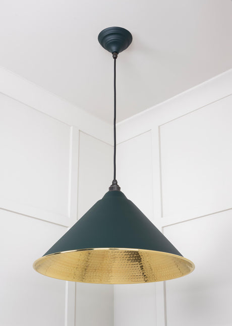 From The Anvil - Hammered Brass Hockley Pendant in Dingle | Sku. 49523DI | Trade Door Handles.