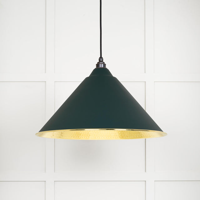 From The Anvil - Hammered Brass Hockley Pendant in Dingle | Sku. 49523DI | Trade Door Handles.