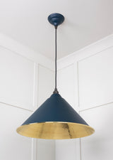 From The Anvil - Hammered Brass Hockley Pendant in Dusk | Sku. 49523DU | Trade Door Handles.