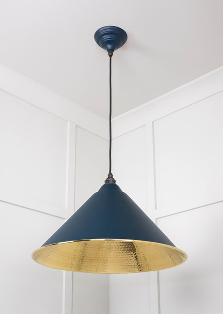 From The Anvil - Hammered Brass Hockley Pendant in Dusk | Sku. 49523DU | Trade Door Handles.