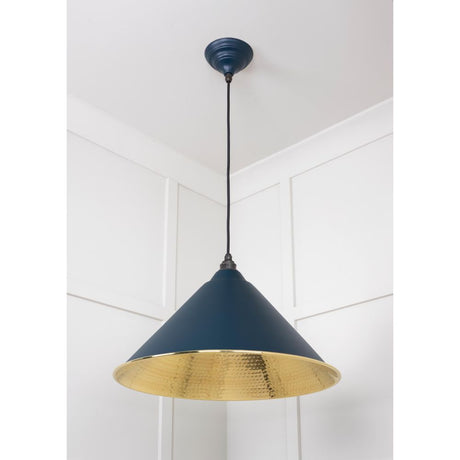 From The Anvil - Hammered Brass Hockley Pendant in Dusk | Sku. 49523DU | Trade Door Handles.
