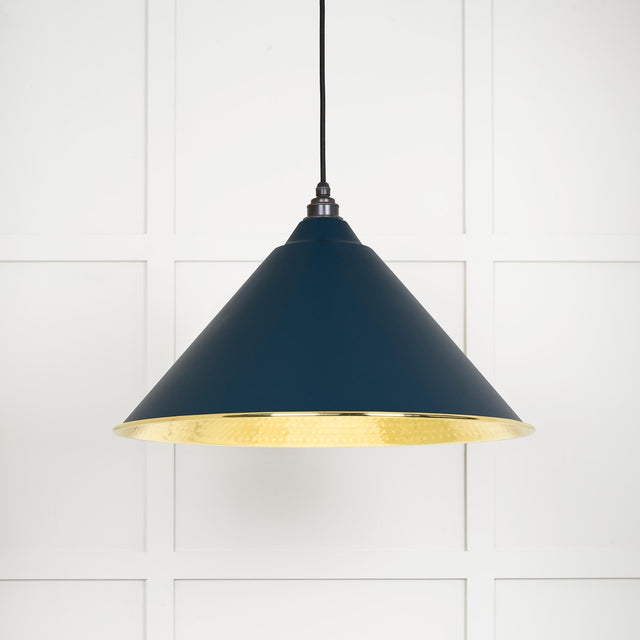 From The Anvil - Hammered Brass Hockley Pendant in Dusk | Sku. 49523DU | Trade Door Handles.