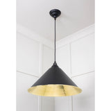 From The Anvil - Hammered Brass Hockley Pendant in Elan Black | Sku. 49523EB | Trade Door Handles.